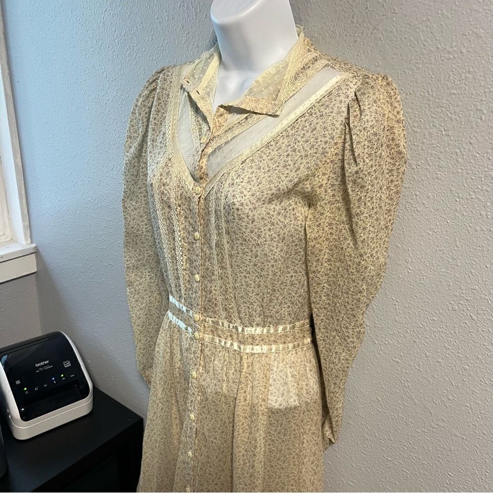 Gunne Sax Prairie Long Sleeve Midi Dress - Picture 8 of 16